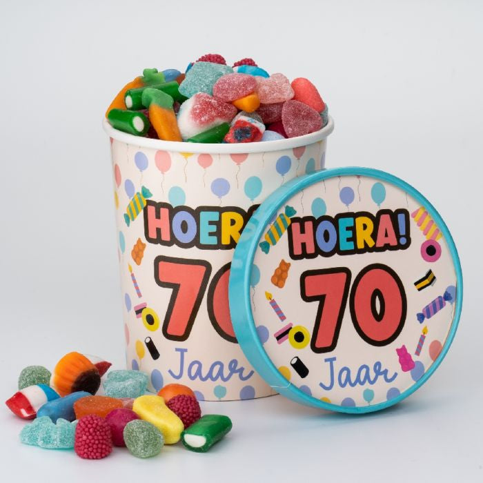 Candy Bucket “Hoera 70 jaar”