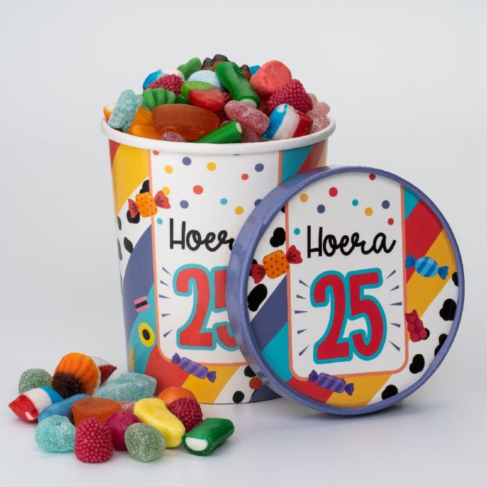 Candy Bucket “Hoera 25”